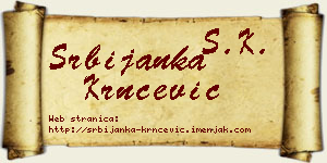 Srbijanka Krnčević vizit kartica